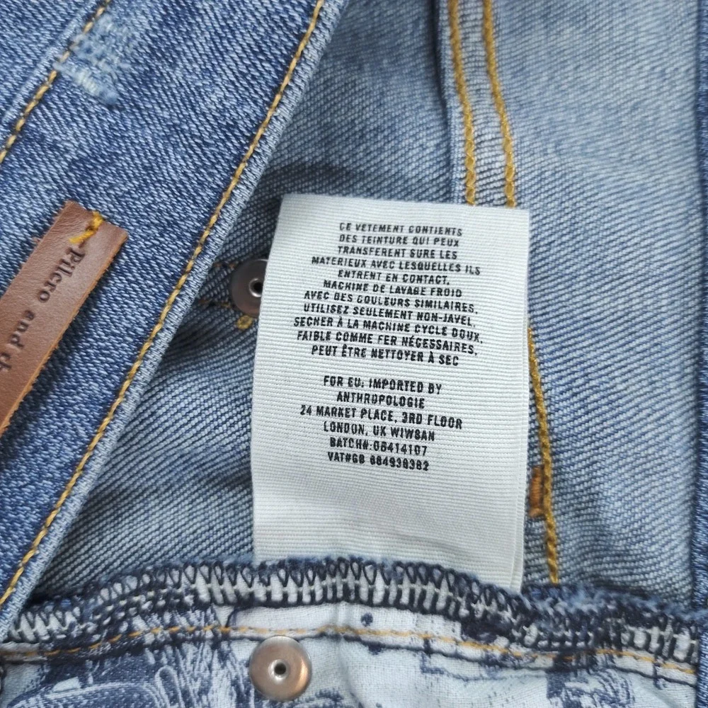 Pilcro and the Letterpress Jeans Womens 29 Blue Hyphen Medium Wash Distressed